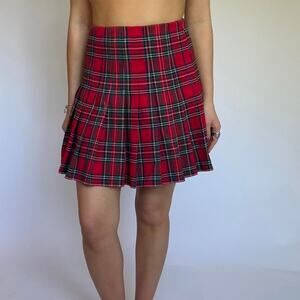 Brandy Melville Red Tartan Plaid Skirt